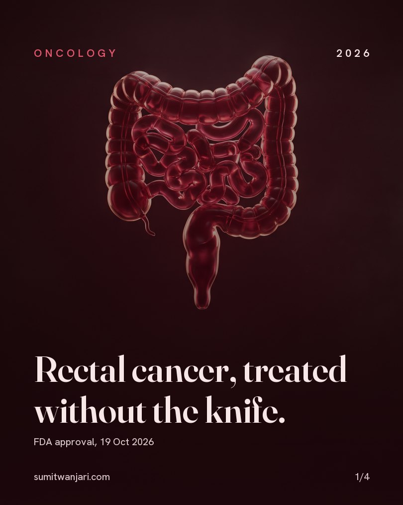 Rectal cancer, treated without the knife — the FDA approves dostarlimab alone for dMMR / MSI-H locally advanced rectal cancer, October 2026